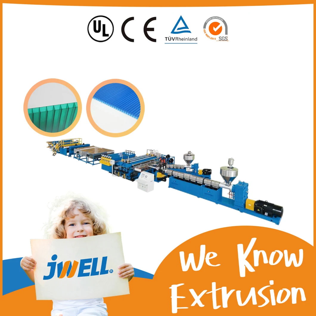 Jwell Plastic Hollow Plate EVA Poe Solar Packing Optic Sheet Manufacturer and Board/Film/Pipe/Profile/Recycling Extrusion Making Machine Supplier